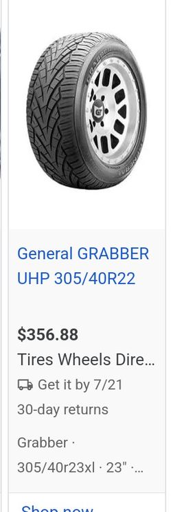 Asanti Corona Rims, 305/40r22 General Grabber Up Wheels