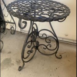 NEW Wrought Iron Bistro Style Side Table, PRICE FIRM, this is half of the new price.