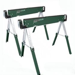 2 pc MASTERFORCE SAWHORSE - Saw Work Folding Duty Table Durable Portable Jobsite