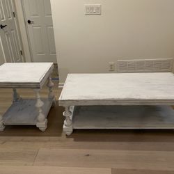 Designer Farm House Coffee Table And Side Table Solid Wood 