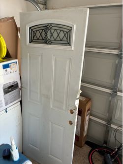 White exterior door