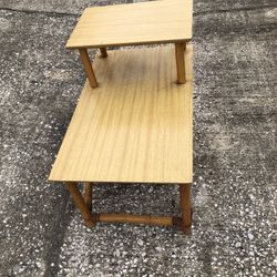 Vintage Collectable  Paul Frankl Style 2 Tiered Rattan End Table