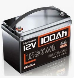 Humsienk Bluetooth 12V LiFePO4 Battery 100AH GP24 13000 Cycles Real-time Check Home Sto