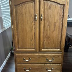 Solid Oak Armoire/wardrobe