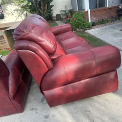 2 leather couches 