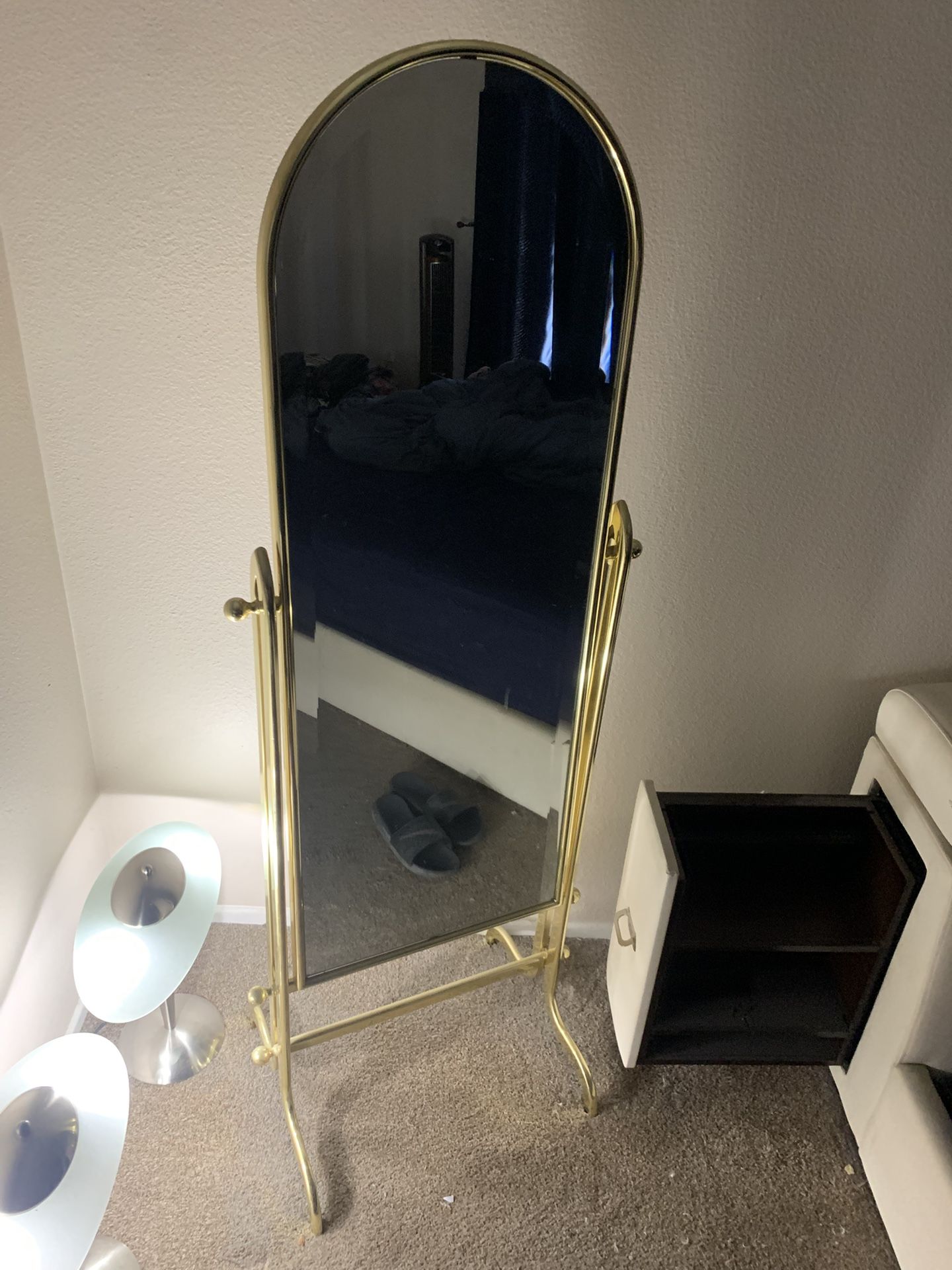 Standing Brass Mirror. 