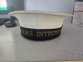 Vintage British Royal Navy Sailor Cap HMS Intrepid Falklands War Era Size 6 7/8