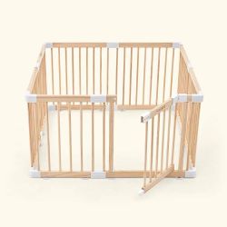 #R3 playpen 8 panels wood color $ 35