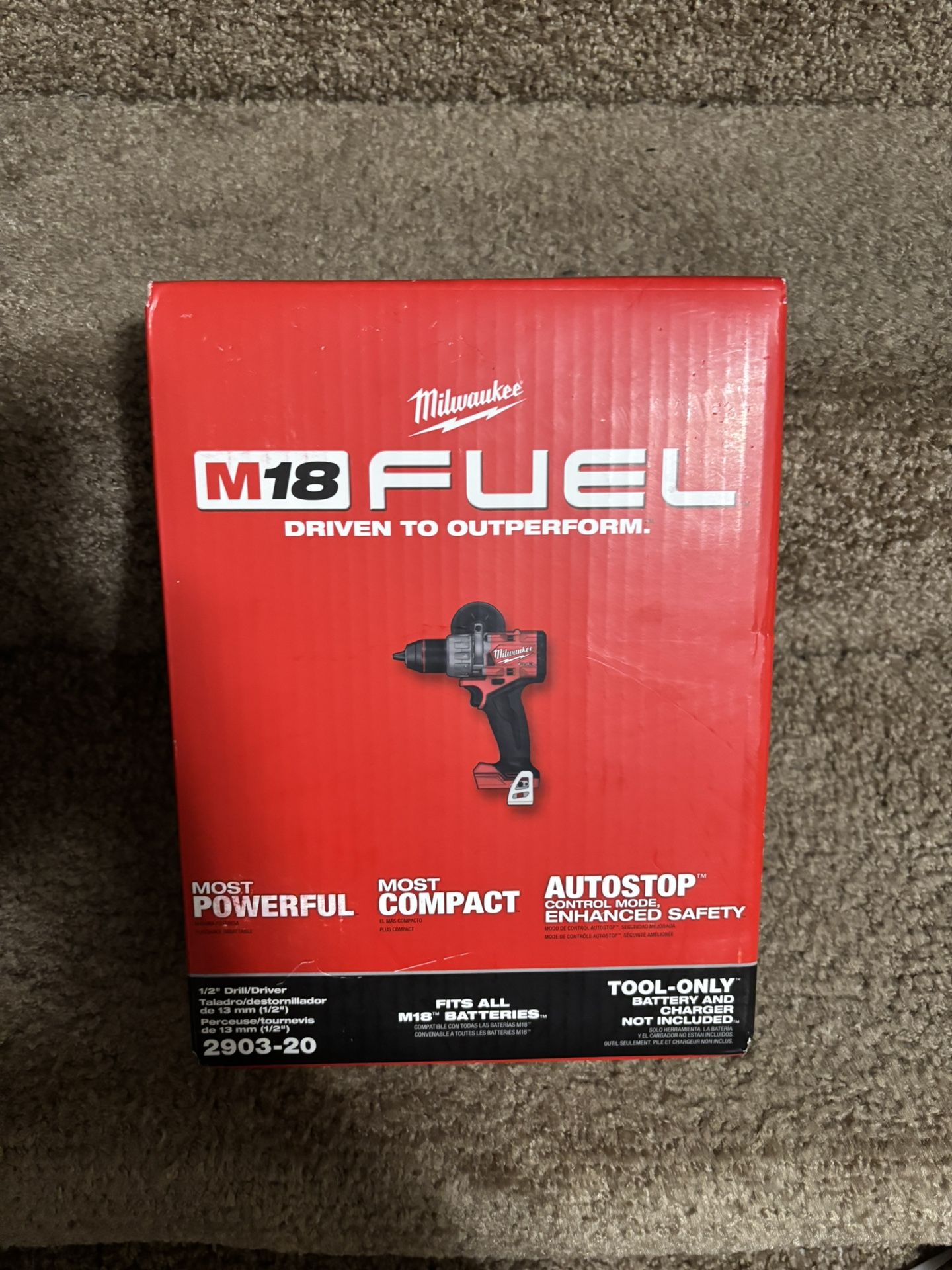 Milwaukee M18 Fuel 1/2" 18V Cordless Hammer Drill - 2904-20 New In Box...
