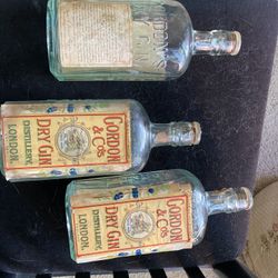 Vintage Gordon Dry Gin Bottles 1933