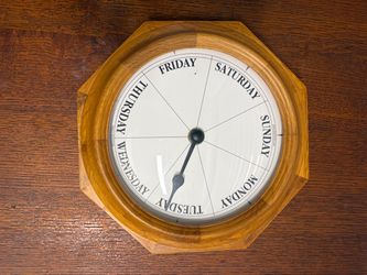 DayClocks Oak Day of the Week Wall Clock