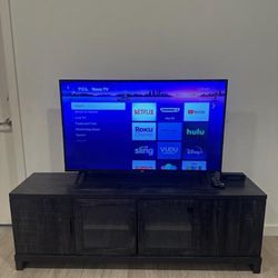 Threshold Storage Tv Stand For TVs Up To 75in Weathered Pine 