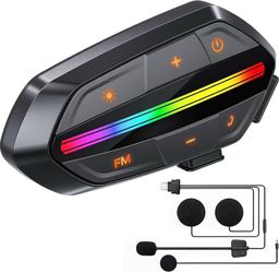 Brand new in box Motorcycle Bluetooth Headset V5.3, Noise Cancelling Helmet Speakers with High Volume, Dual Mic, 1000mAh Battery, IPX6 Waterproof & RG