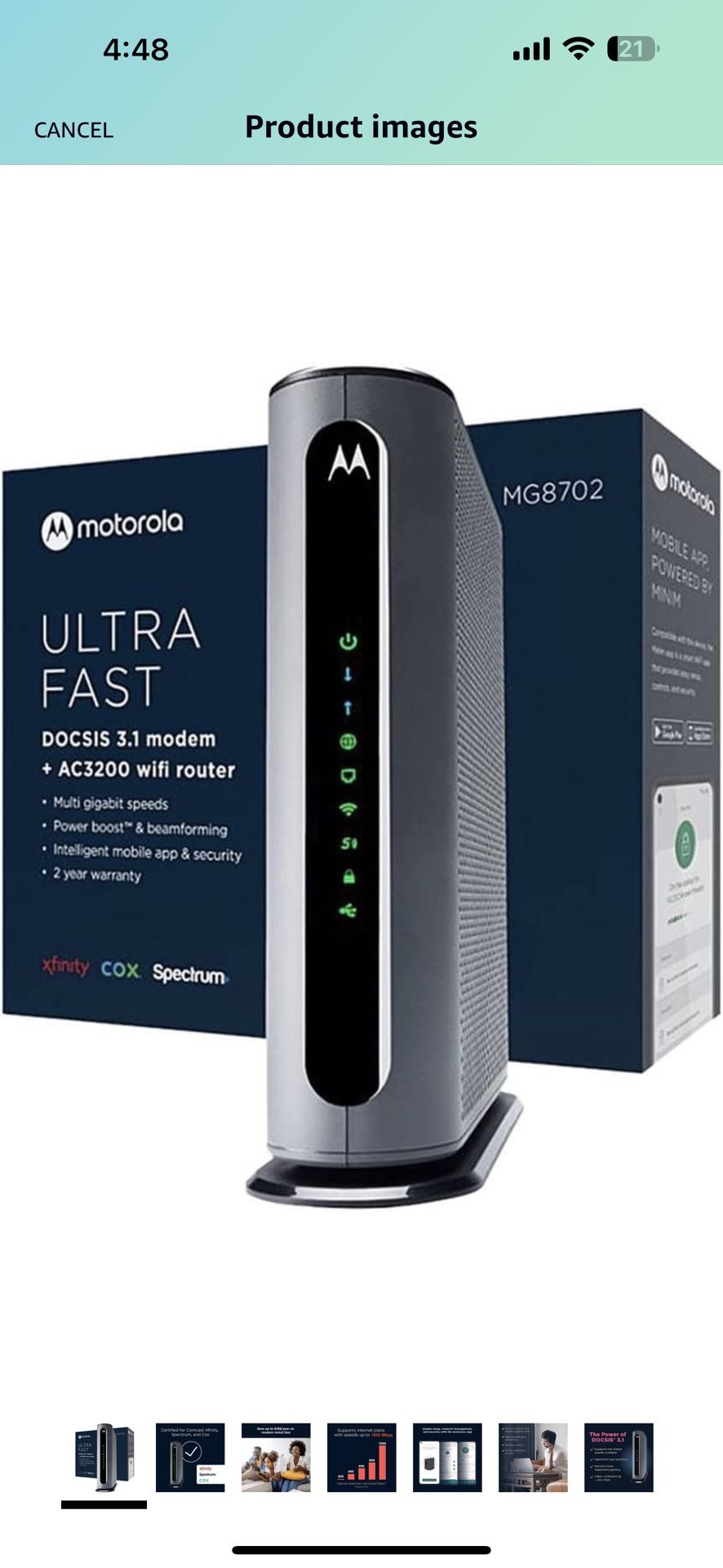 Motorola Modem/WiFi Router