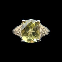 14K White Gold Citrine Ring