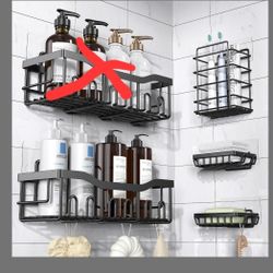 4 Piece Shower Caddy Storage No Drilling