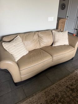 Natuzzi Italian leather Tan  Sofa and loveseat