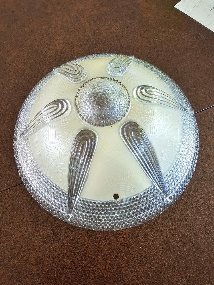 Vintage Antique Glass Ceiling Or Hanging Lamp Shade