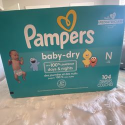 Pampers Baby Dry Baby Diapers Size Newborn, 104 Count