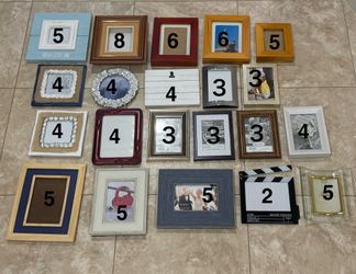 Assorted Photo Frames – Various Styles & Sizes (Prices as Marked / Bundle Discounts)