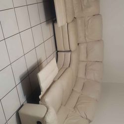 Big m Leather Sectional Couch. Really Good Condition 
