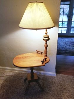 Vintage table with lamp attached best sale