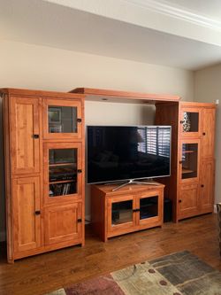 Wood Entertainment Center Wall Unit