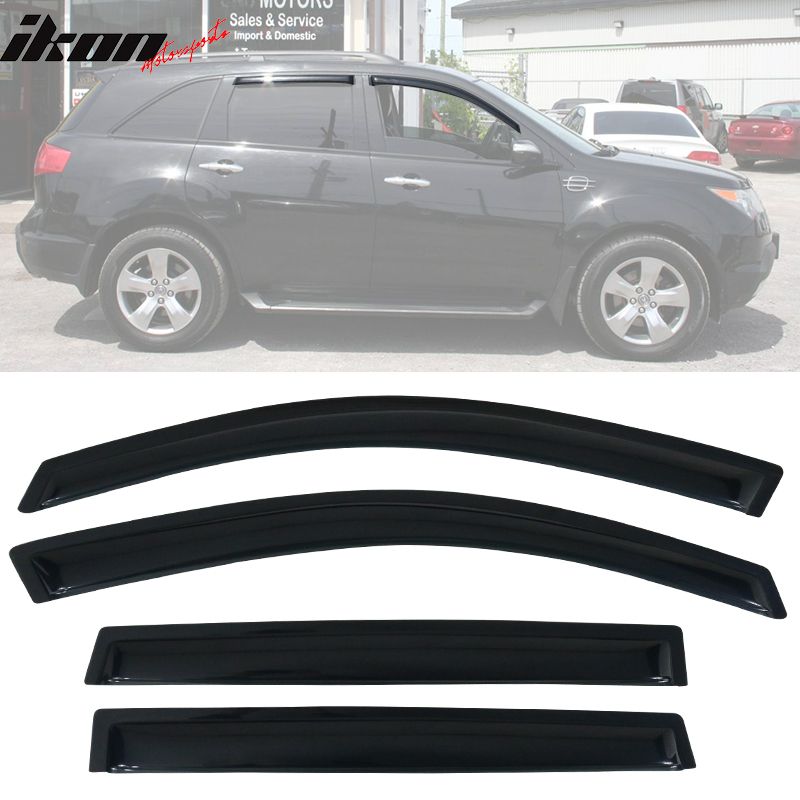 Fits 2007-2013 Acura MDX YD2 Window Visors Acrylic Wind Deflector Rain Guard 4Pc Set