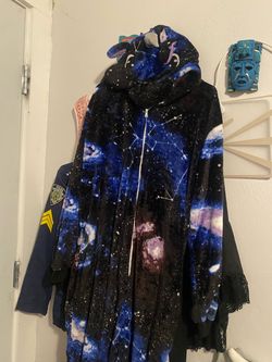 Galaxy Print Unicorn Hooded Zip-Up Robe