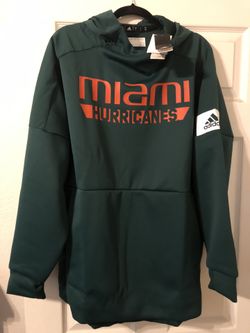 Miami Hurricanes adidas Sideline Game Mode climalite Pullover Hoodie - Green sz Large
