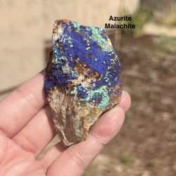Azurite Deep Blue Drusy Crystals & Malachite Stone from Morocco 139.5g