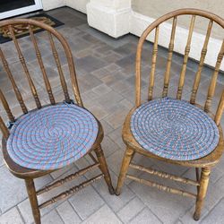 Two Antique Country School Chairs