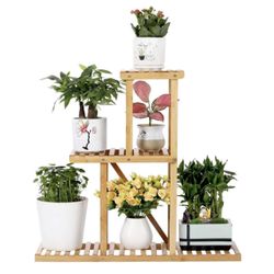 New In Box Heavy Duty Bamboo Plant Stand 