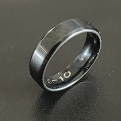 Pre-owned 6mm Carbide Edge Black Ring Size 8