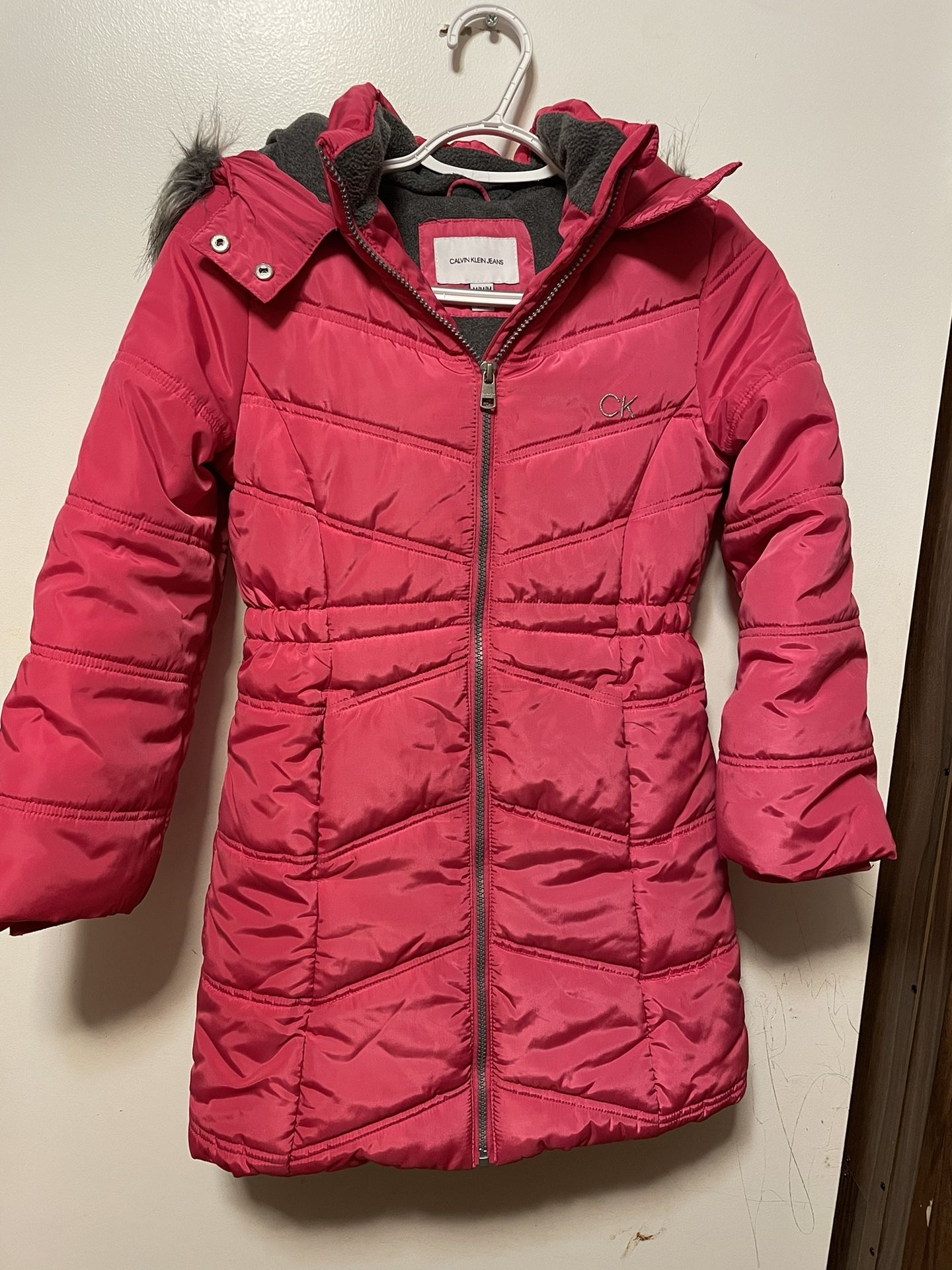 NWOT Calvin Klein puffer jacket pink girls size 8/10