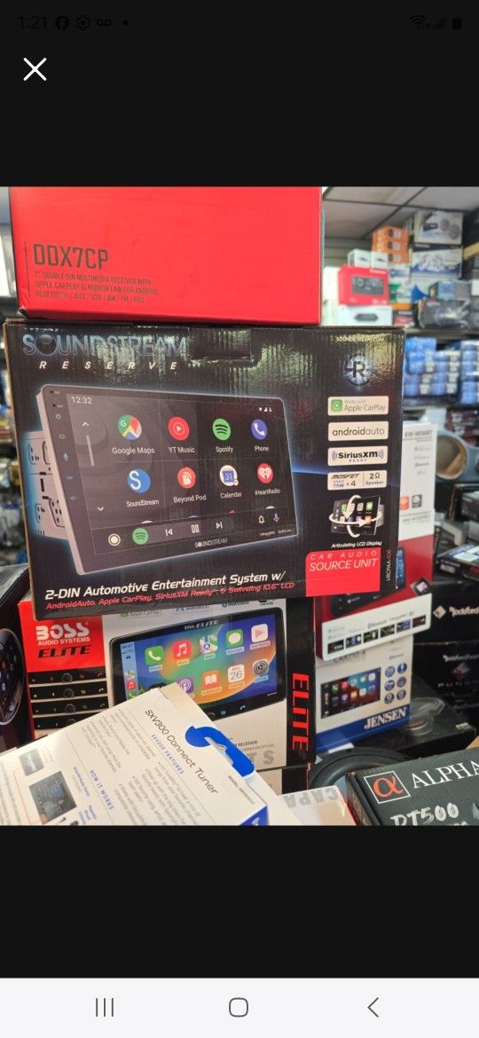 10 Inch IPS Touch Screen Double Din Car Stereo Compatible with Wireless Carplay,Wireless Android Auto,Wireless Mirrorlink - Car Radio Audio Stereo Rec