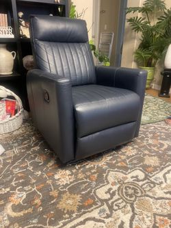 Leather blue recliner