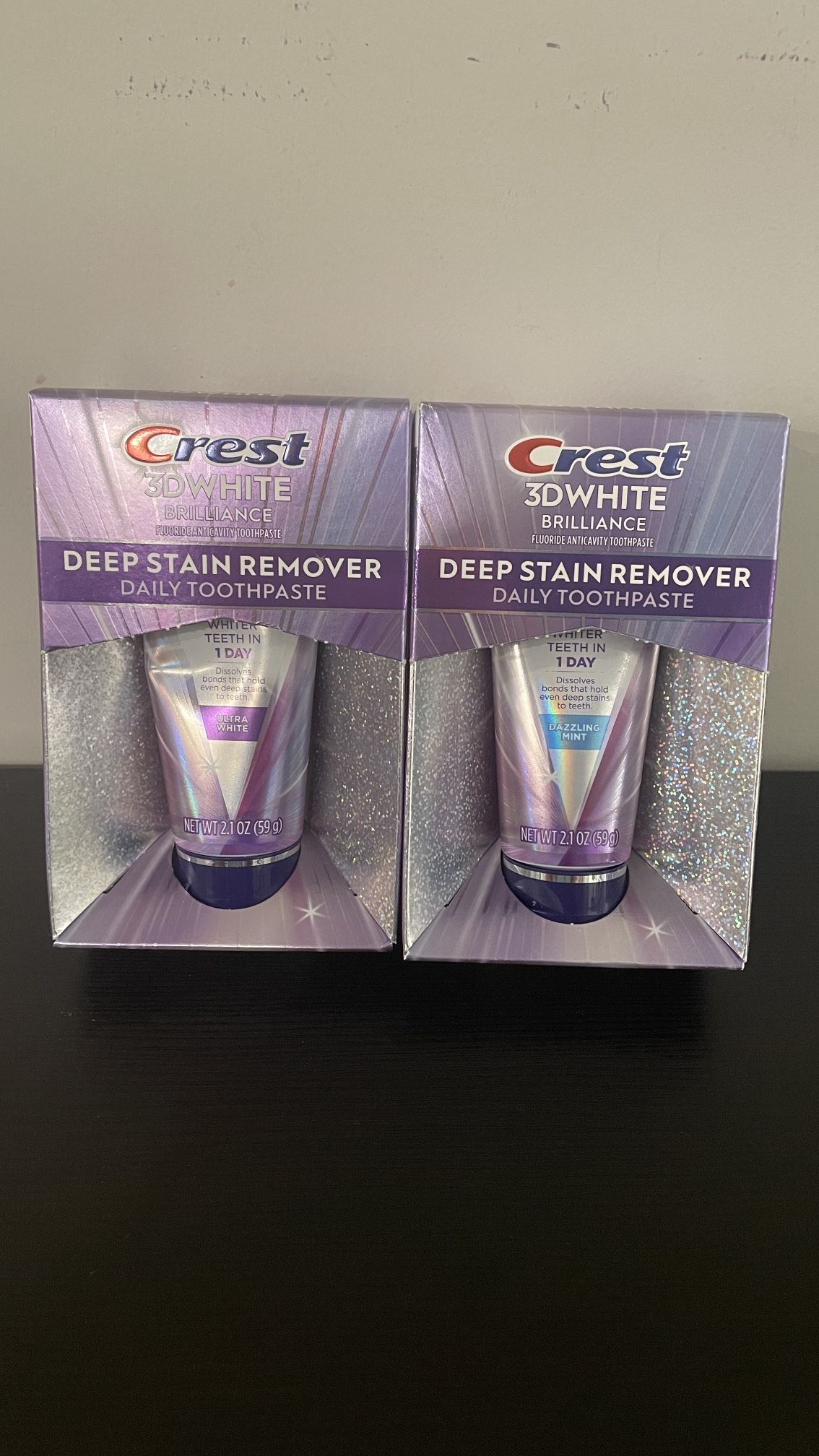 Crest 3D white brilliance toothpaste set both for$12