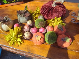 Fall Harvest Decorative Pumpkin and Acorn Set