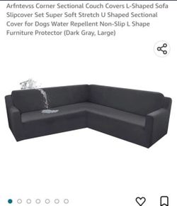 Arfntevss Corner Sectional Couch Covers L-Shaped Sofa Slipcover Set Super Soft Stretch U Shaped Sectional Cover for Dogs Water Repellent Non-Slip L Sh