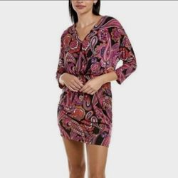 Trina Turk brand  Paisley Mini Dress, -Size: Small, -Color: Red, -NWT 