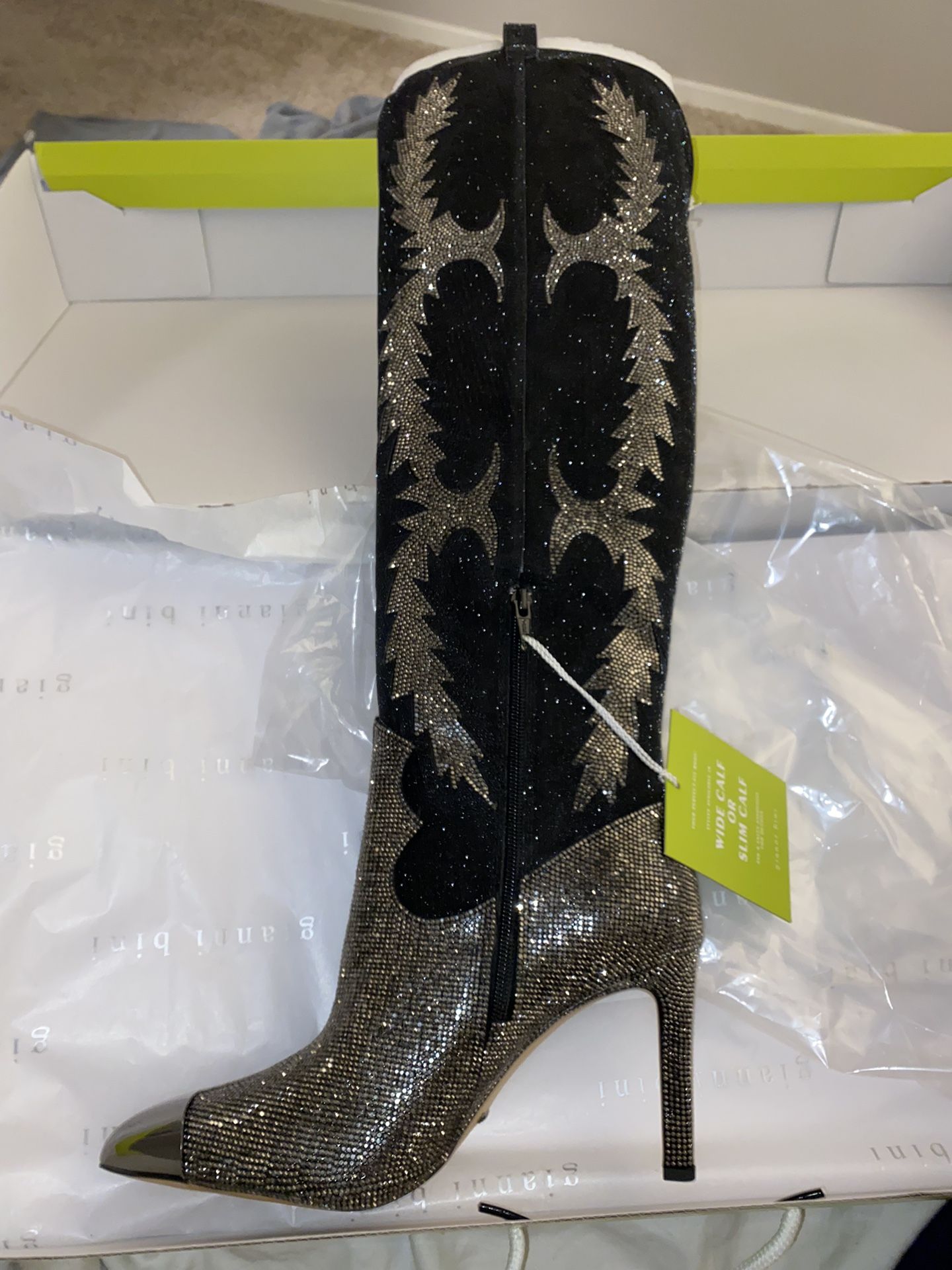 Gianni Bini Katyanna Over-the-Knee Rhinestone Embellished Western Dress Boots Womens