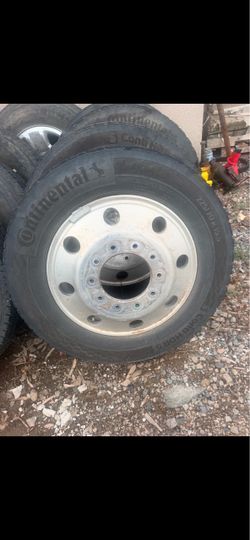 6 Continental 225/70R19.5 Truck Tires & Wheels – 8 Lug