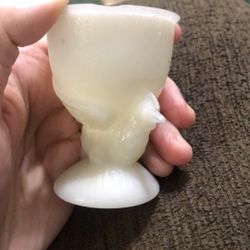 Vintage Hen Milk Glass Egg Cup