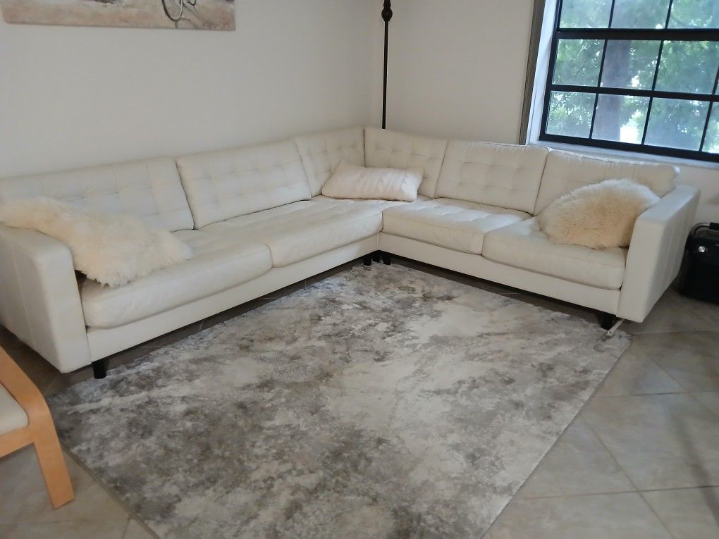 Ikea White Leather Sofa Morabo Corner Couch