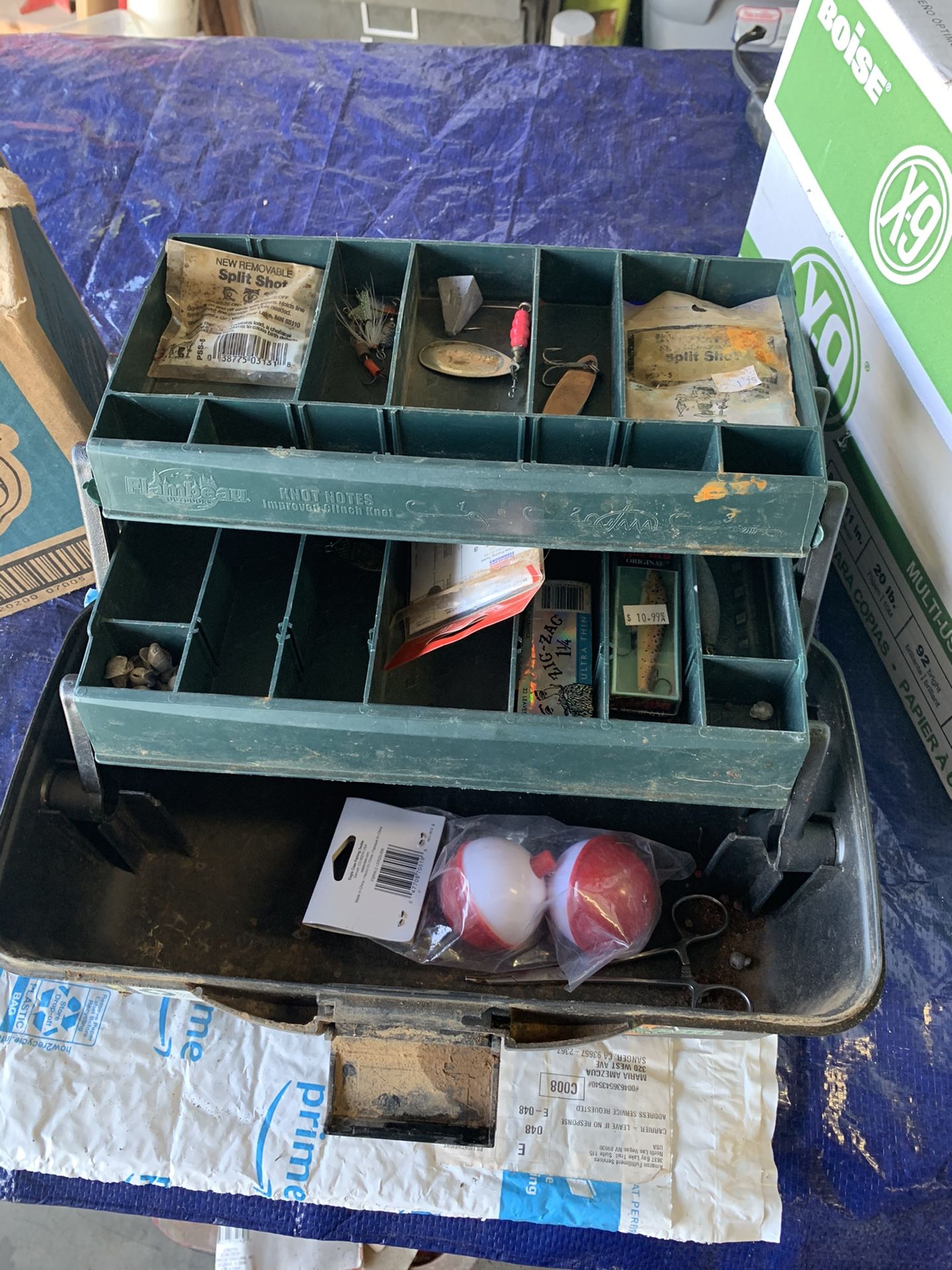 Fishing tackle box with some items $10