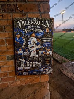Fernando Valenzuela Dodgers World Series Metal Sign