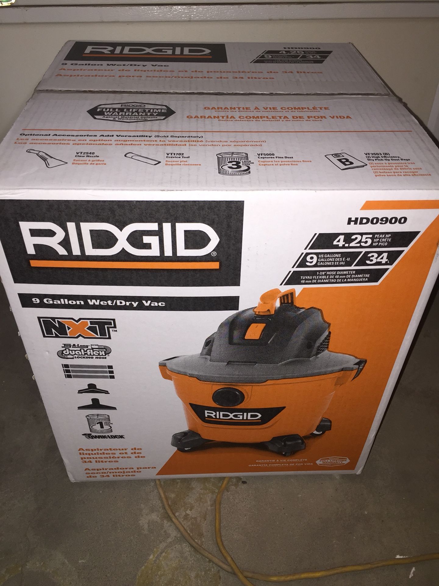 Ridgid 9 Gallon Wet Dry Vac Model # HD0900