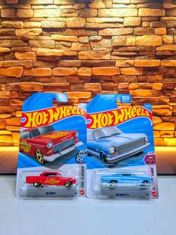 Hot Wheels Red '55 Chevy / Blue ‘63 Chevy II (2026) Mainline both $10