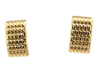 Woman’s Ladies 14k Yellow Gold Textured Stud Earrings GP3123492